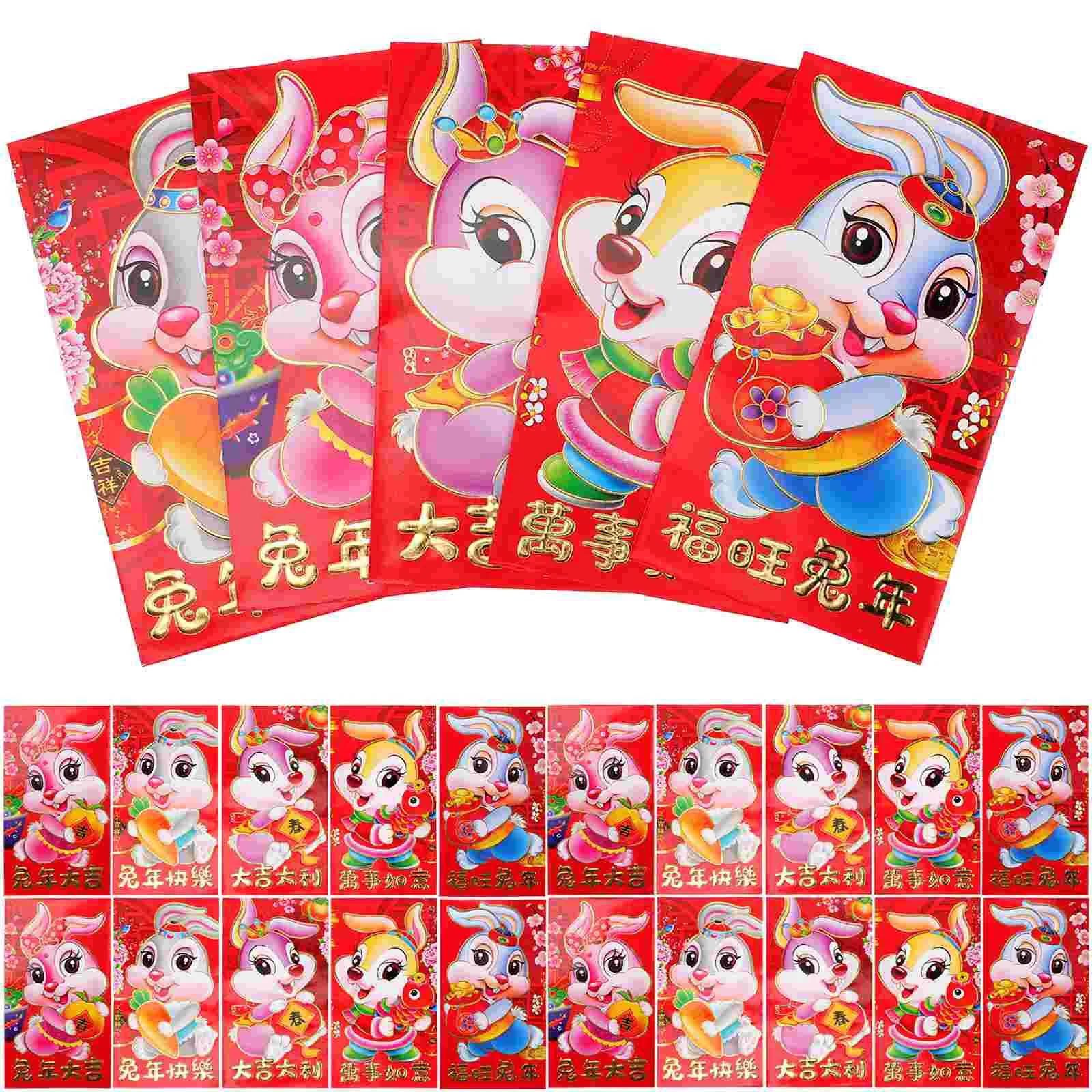 

Red Year Packet Envelope Envelopes Rabbit Money New Chinese Packets Spring Festival Luck Cash Bao Hong Bag Pocket Bunny