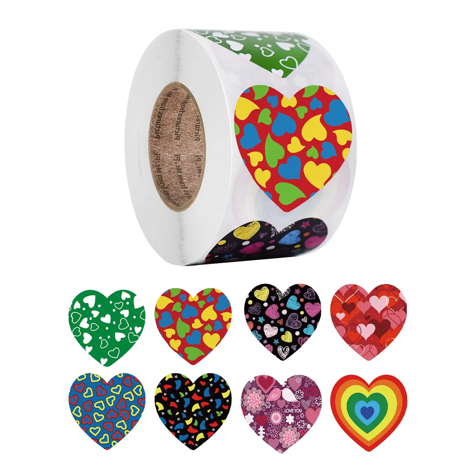 

500Pcs/Roll Heart Shaped Label Sticker Used for Envelope Birthday Gift Packaging Label and Sticker