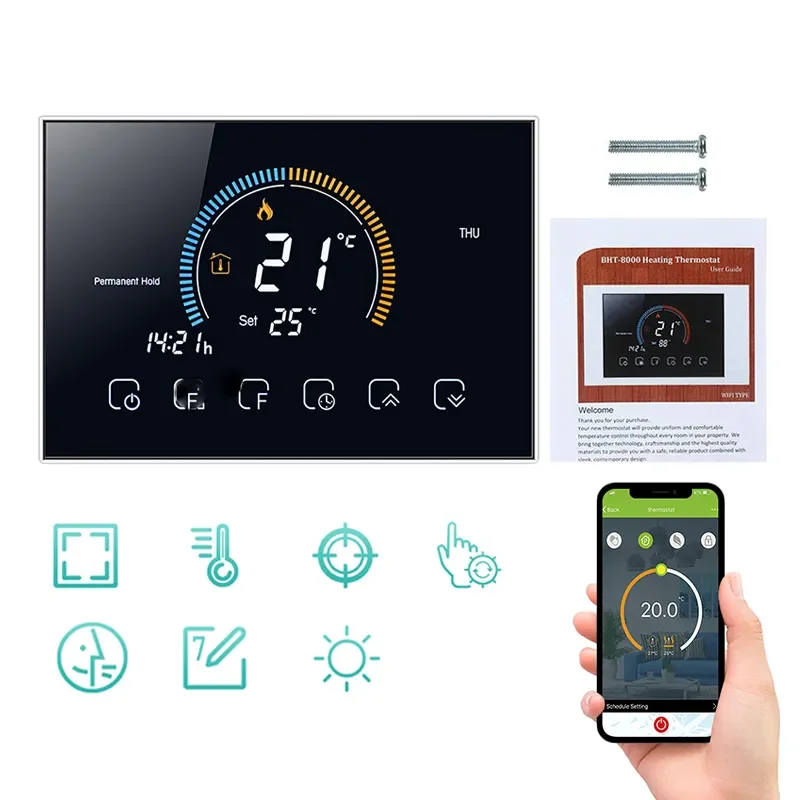 

Новинка BHT 8000 Wi-Fi Интеллектуальный термостат регулятор температуры для вождения/электрические gowe G Вода/Койл газный dz