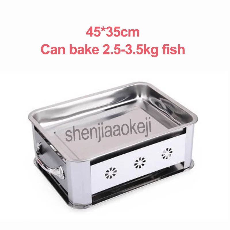 Stainless Steel Grilled Fish Furnace Grilled Fish stove thicken hotel commercial carbon roasted charcoal alcohol grill fish oven images - 6