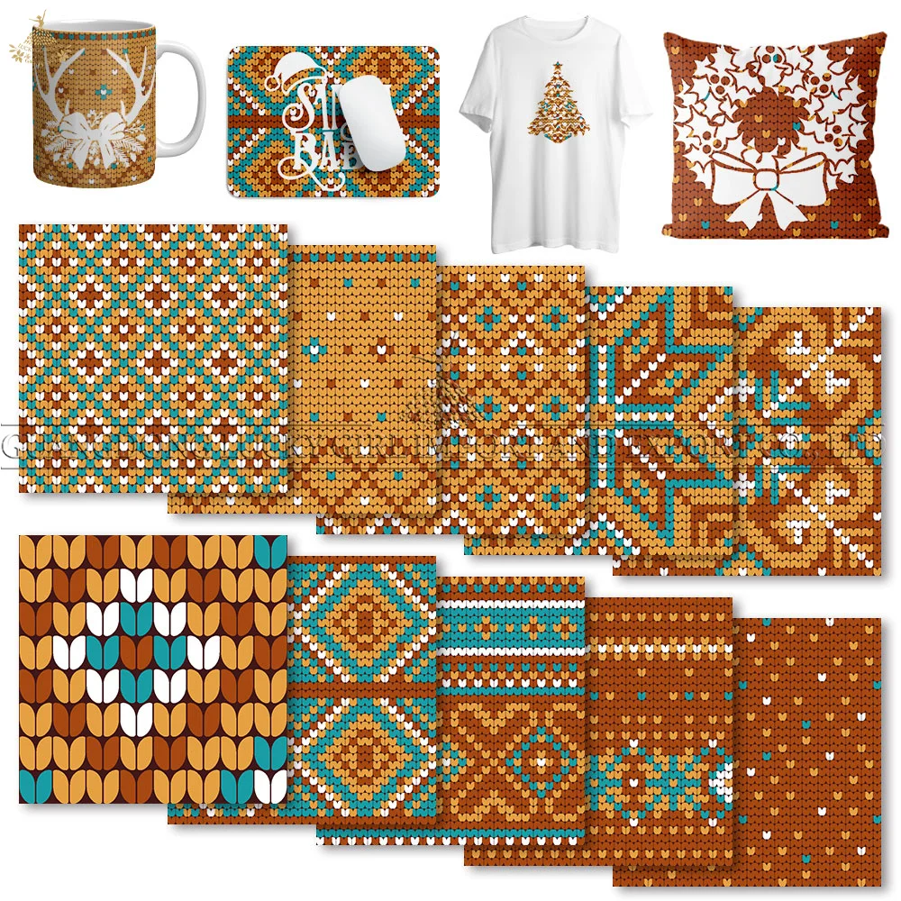 

Рождественские Переводные чернила Lucky богини 6/12 шт., листы 12*12 В, снеговик, сублимационная бумага для футболок, кружек, украшение