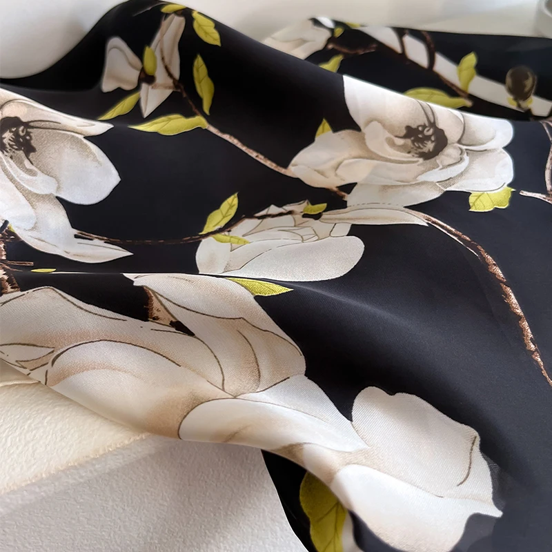 2024 Новый шелковый шарф 110x110 см роскошный брендовый дизайнерский женский платок с