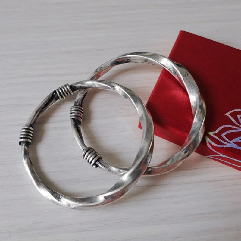 

Серебряное украшение ручной работы Miao в этническом стиле, оригинальное традиционное кольцо в китайском стиле