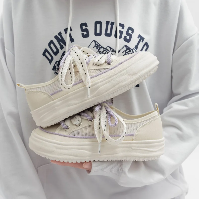 

Женские удобные кроссовки, дышащие парусиновые туфли на толстой подошве, универсальная Студенческая обувь для стирания, 22 цвета, лето