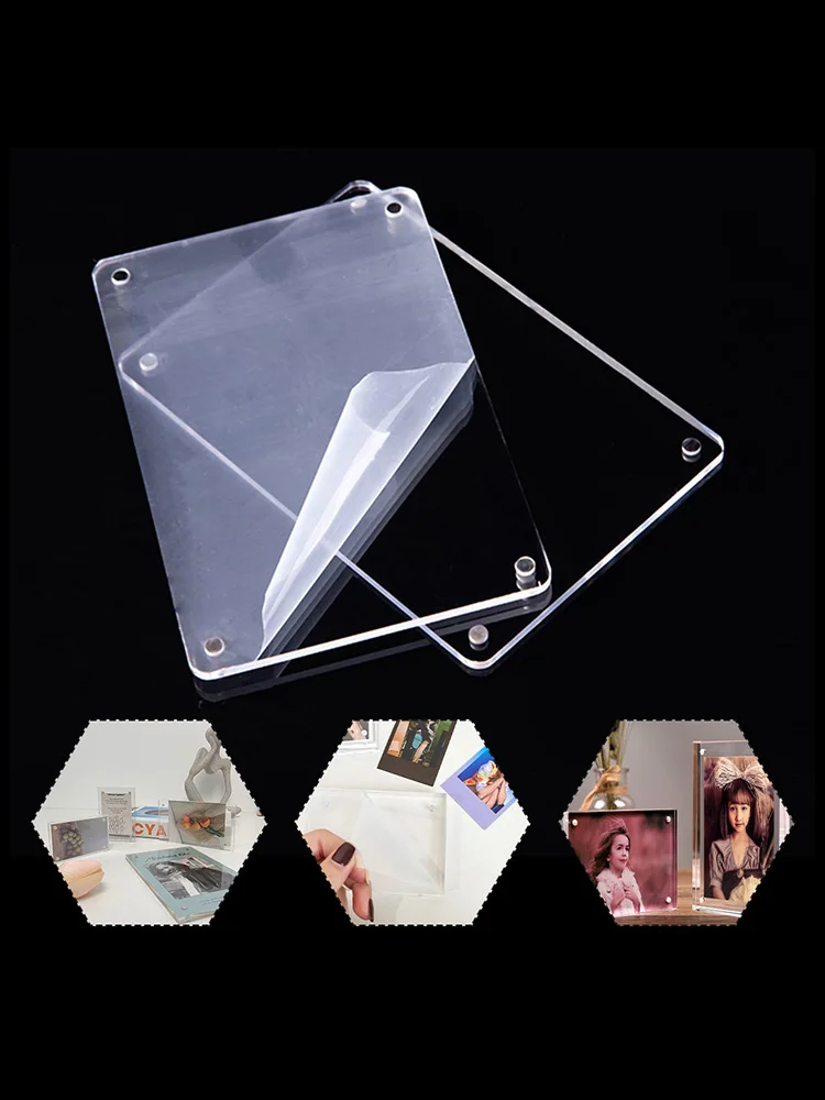 

Transparent Photo Frame Magnetic Poster Display Stand Poster Card Display Rack For Home Office Desktop Decoration Acrylic Gift
