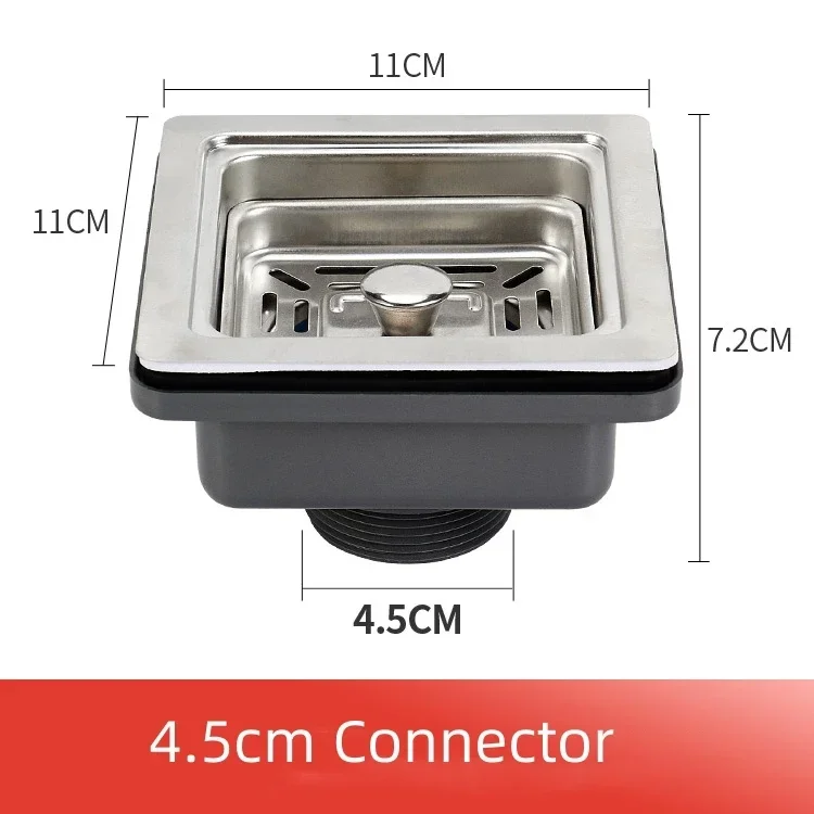 Квадратный сливной фильтр для раковины из нержавеющей стали