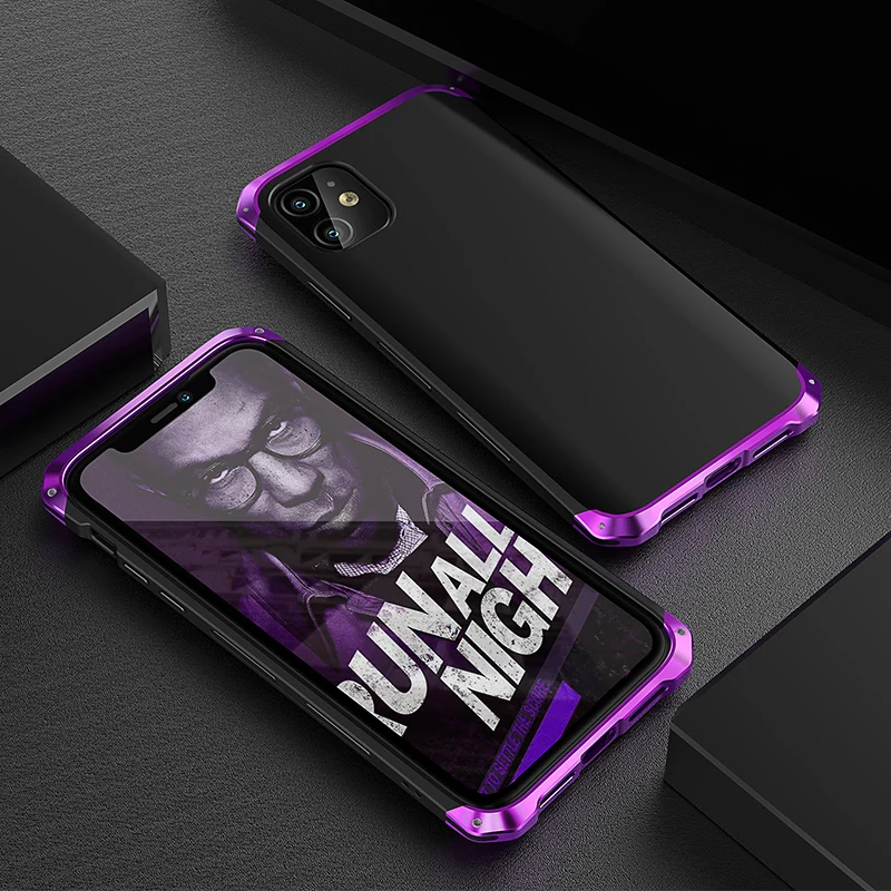Luxury Shockproof Element Metal Case For Iphone 13 12 11 Pro Xs Max X Xr Se 8 Hin Hard Aluminium Alloy Hybrid Plastic Back Cover