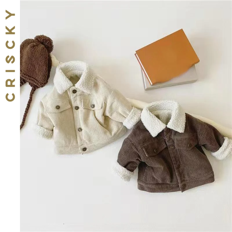 

Children Jacket Thickened Warm Jacket for Girls 2023 New Winter Solid Long Sleeve Lapel Kids Coats Loose Girl Clothing
