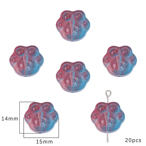Стеклянные бусины когти медведя 20 шт.