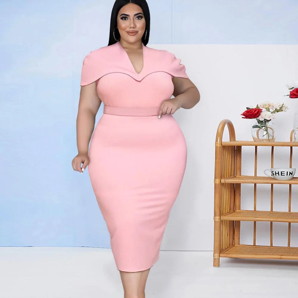 

Dress V-Neck Raglan Sleeves High Waist Hip Dress Pink Party Dress New Fashion 2022 Autumn Spring Party Dresses Female Clothing
