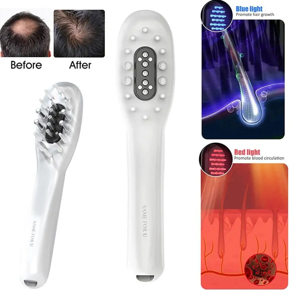 

EMS Micro-current Scalp Massager Comb Anti-hair Loss Vibration Led Health Care Hair Brush Light Hair Comb RF G9L2