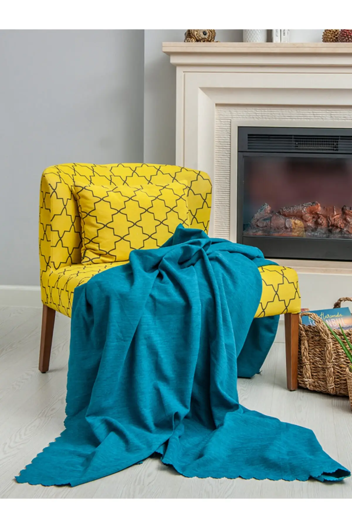 

Microfiber Chenille Double-Sided Non-Slip 175x215 Seat Cover | Sofa Bed Throw-Turquoise Cotton-Polyester Lounge Textile home