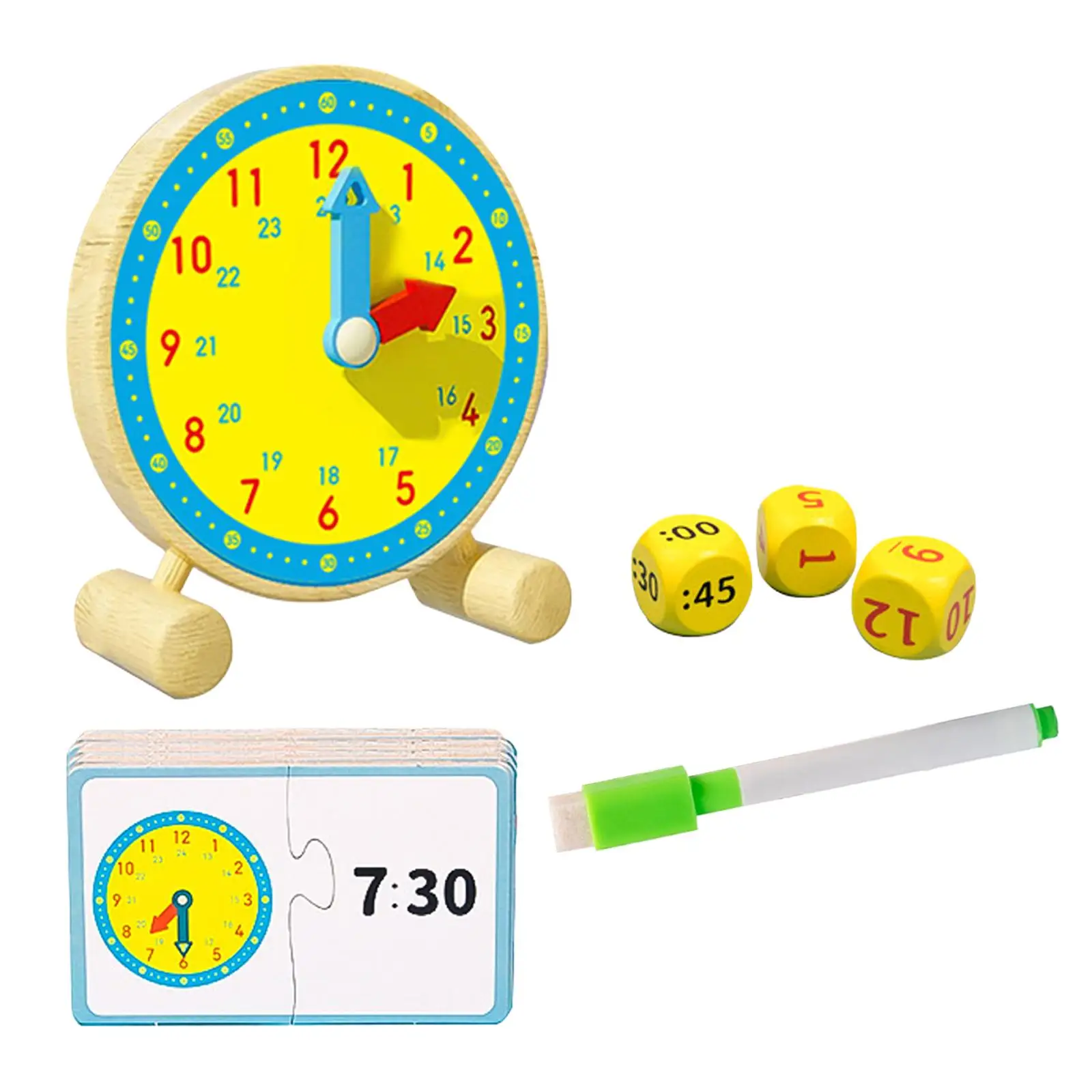 

Montessori Clock Learning Toy Develop Fine Motor Skills Learning Education Toy Wooden Clock Toy for Kids Toddlers Children Girls