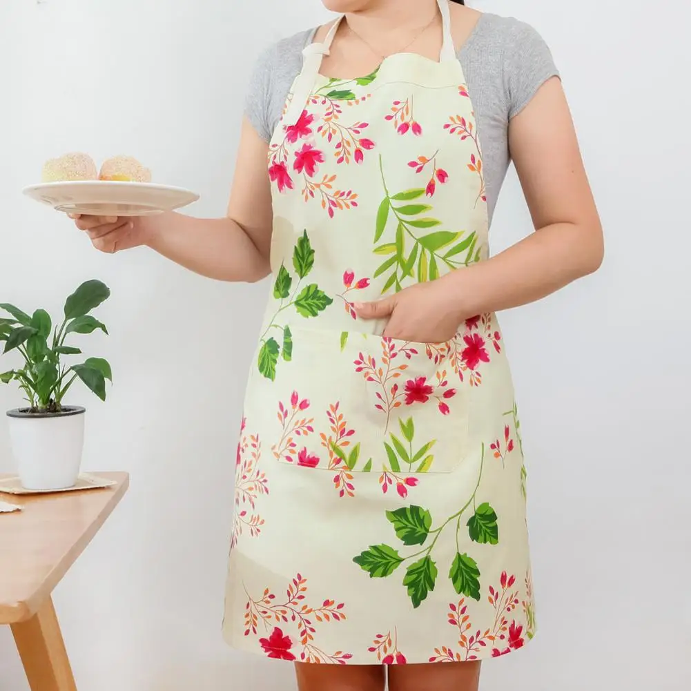

Портативный популярный хлопковый фартук с цветочным узором для приготовления пищи, многоразовый