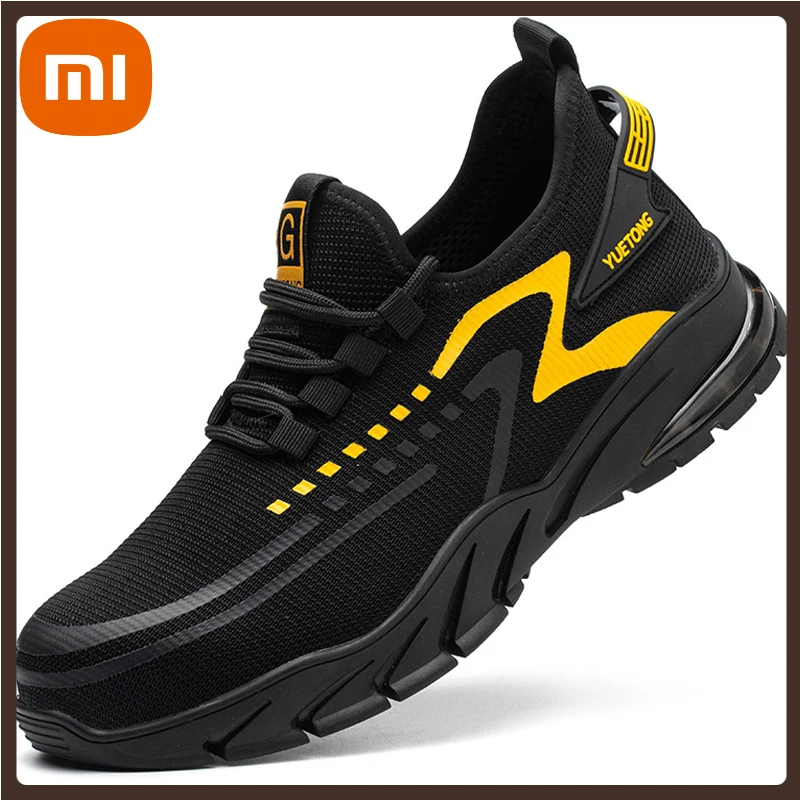 

XIAOMI Fashion Men Work Sneakers Steel Toe Cap Safety Shoes Air Cushion Men Shoes Puncture-Proof Indestructible Shoes