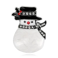 tulx lovely enamel snowman brooches for women rhinestone scarf hat christmas new year brooch pins gifts