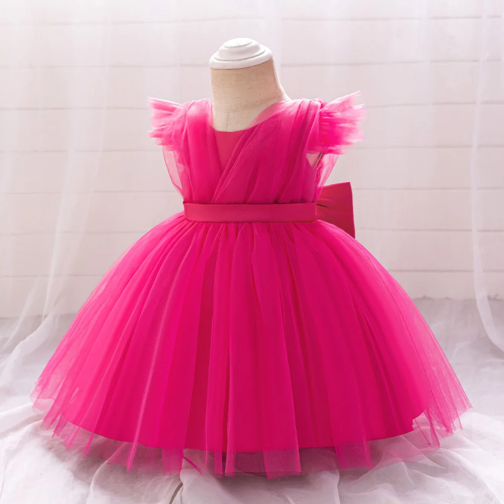 Летние костюмы на крестины с розами платье-пачка платье 1-й день рождения для