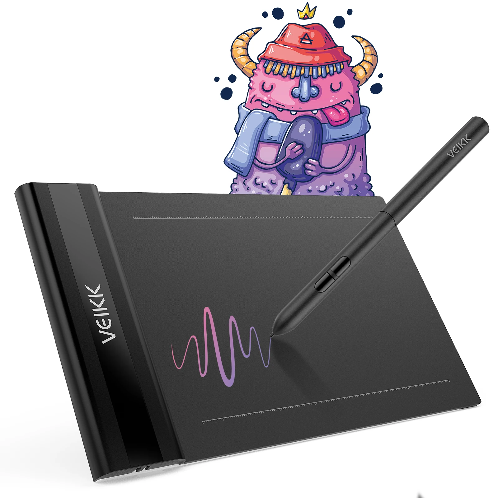 

VEIKK S640 6x4 Inch Graphics Digital Drawing Tablet 8192 Level Battery-Free Pen Support Android Windows Mac for Education OSU