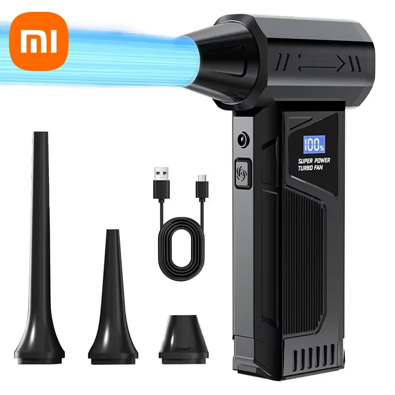 

Беспроводной струйный вентилятор 990000 об/мин, бесщеточный двигатель, турбовоздуходувка для чистки автомобиля со светодиодной подсветкой, цифровой дисплей, портативный, для наружного использования