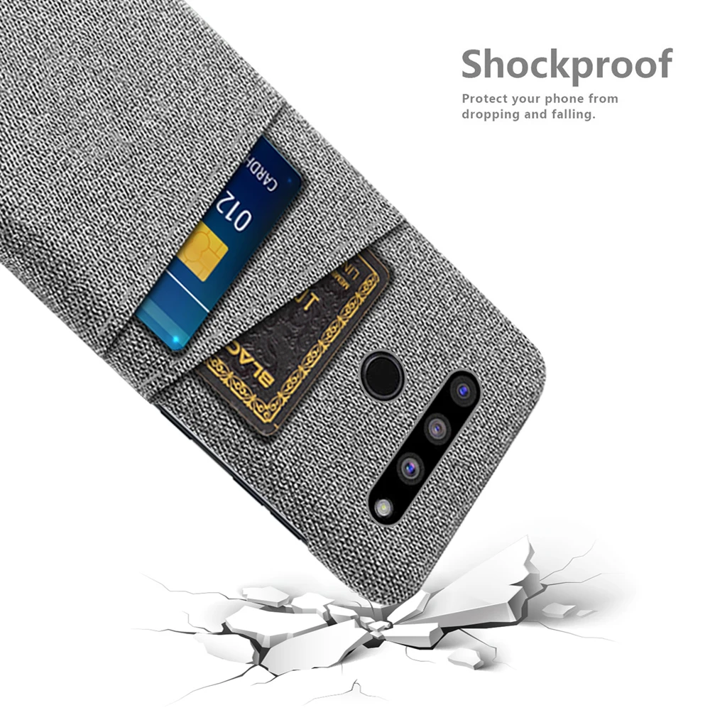 Тканевый чехол для LG V50 ThinQ тканевый Роскошный деловой с двумя отделениями карт V 50