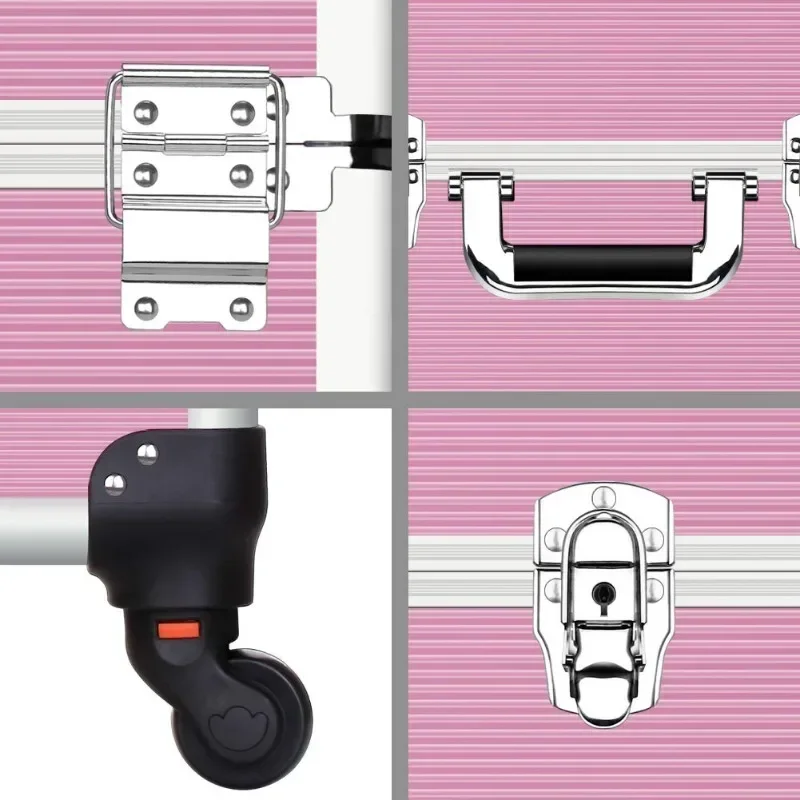 Косметичка — алюминиевый профессиональный чехол для хранения косметики 3 в 1 со