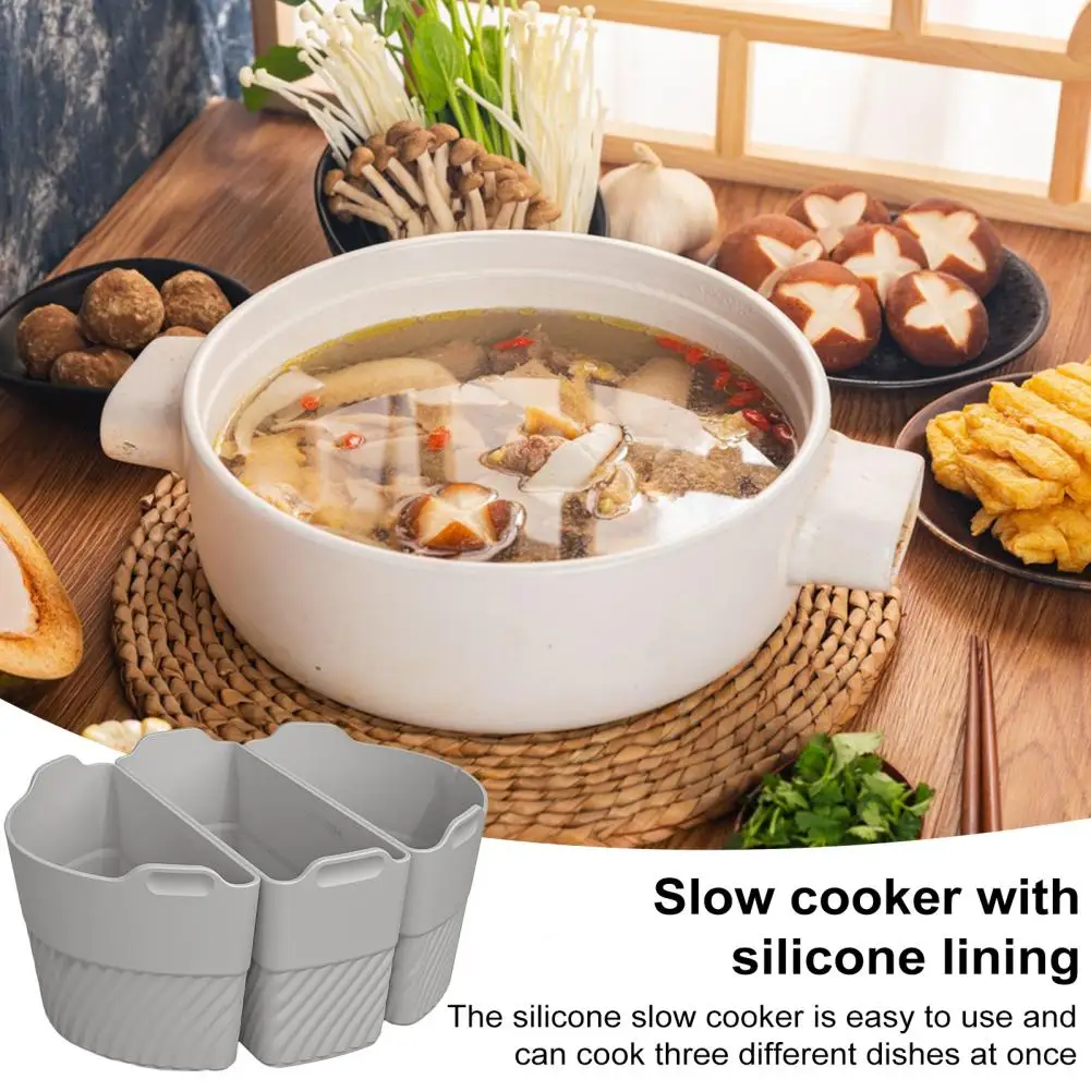 Вставка для медленной плиты с несколькими отделениями силиконовые вкладыши 6-8 Qt