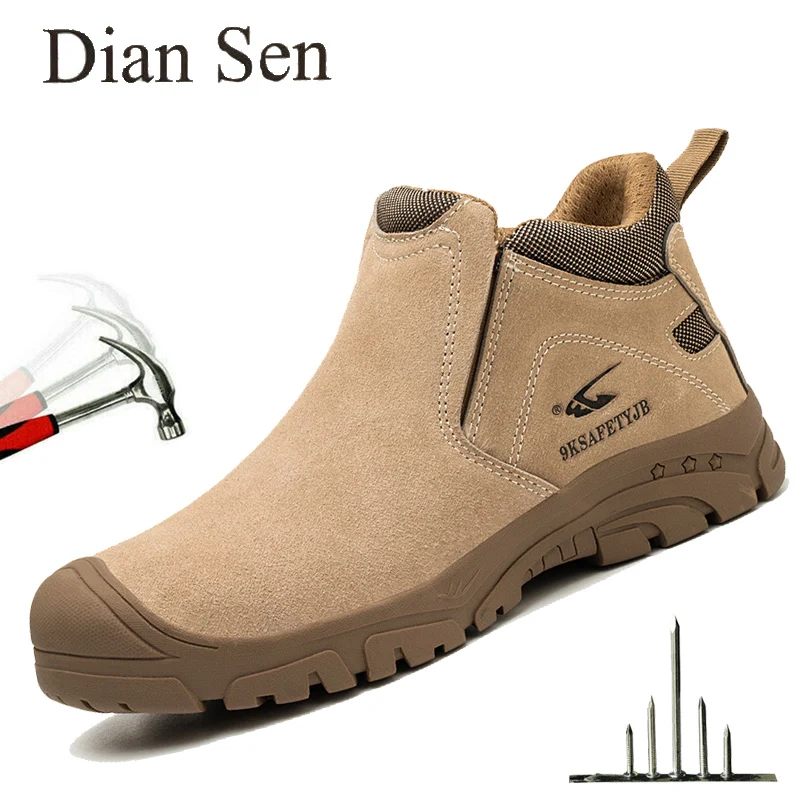 

Diansen Mens Composite Toe Safety Shoes Indestructible Boots Anti-smash Lightweight Sneaker Anti-Hot Welders Protective Boots