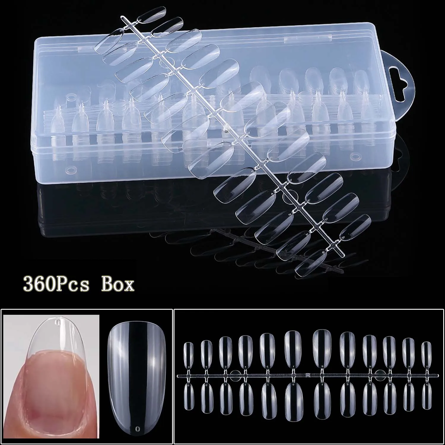 

360 шт. гель для наращивания ногтей накладные ногти полное покрытие скульптурный миндаль гроб накладные ногти дизайн ногтей Мягкие накладны...