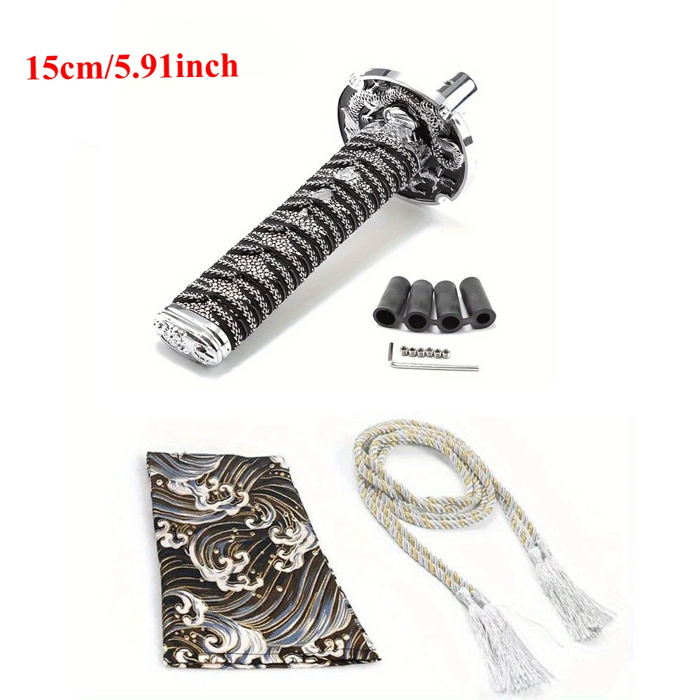 Универсальный пылезащитный чехол, ручка переключения передач, воротники с адаптерами 150 мм200 мм JDM Katana Samurai Sword, ручка переключения передач, автомобильный рычаг переключения передач