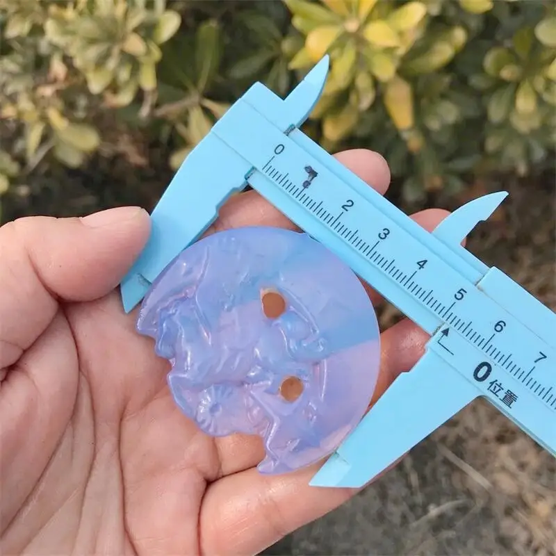 Натуральный Синий Опалит Луна Единорог кристалл резьба животное Исцеление