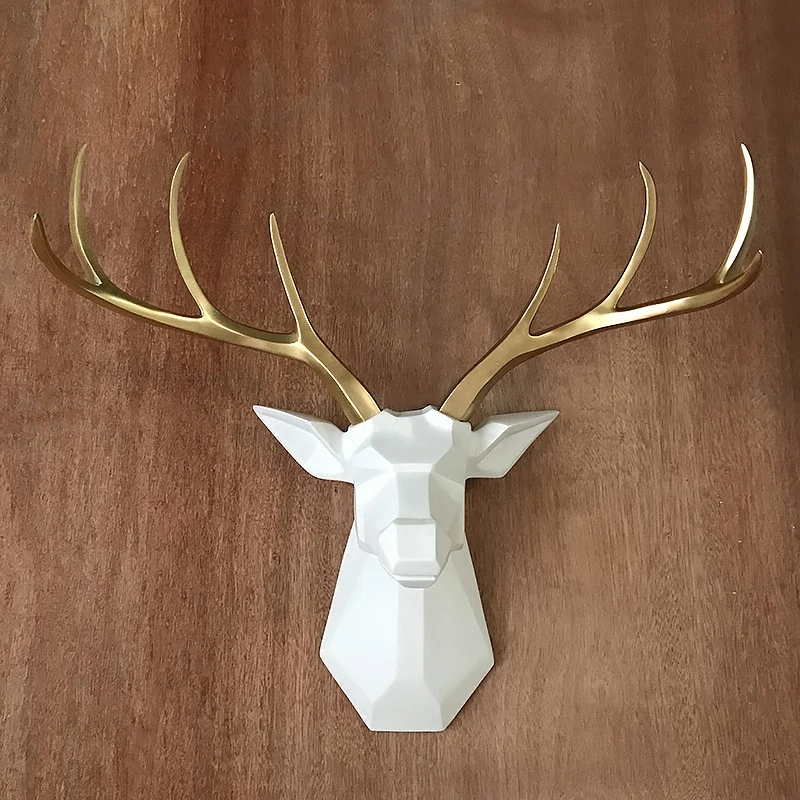 

Light Luxury Deer Head Wall Decoration Modern Nordic Three-Dimensional Animal Head Living Room Decoration TV Wall Home Dining Ro