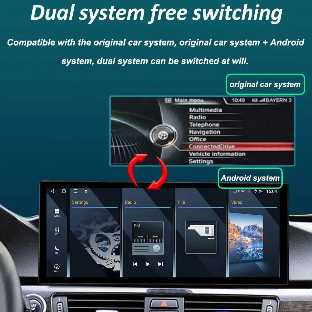 Фото Автомобильный видеоплеер Android 16 для BMW 1 серии F20 F21 F22 F23 2016-2023 Система NBT/EVO GPS Navi 4G Ультратонкий сенсорный экран QLED №2