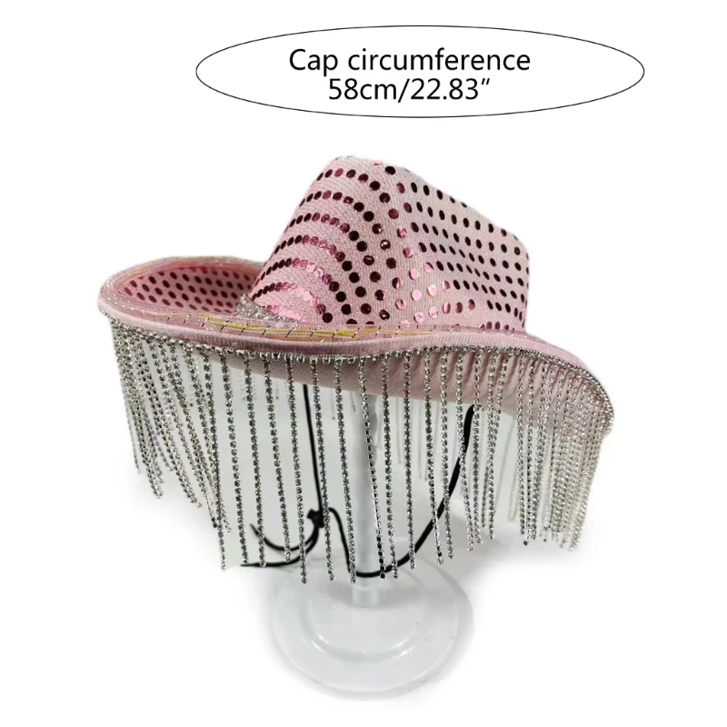 Светящаяся ковбойская шляпа с блестками и подсветкой для музыкального фестиваля