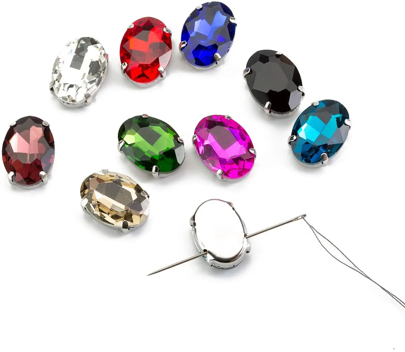 20 шт. 13*18 мм овальной формы с плоской задней поверхностью многоцветные стеклянные