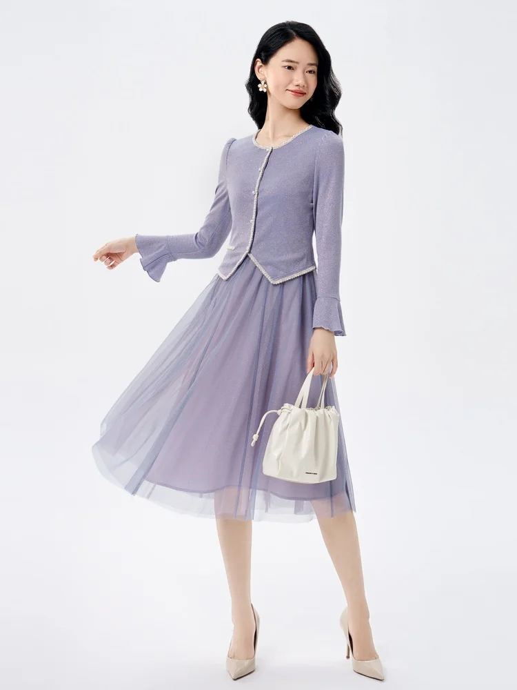 Русалка Ji Buoubuou2025 Весеннее новое элегантное искусственное платье из двух