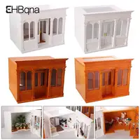 Miniature Dollhous European Style Doll House Accessories Furniture Miniature Building Can Open The Door Mini Wooden RoomToy Gift