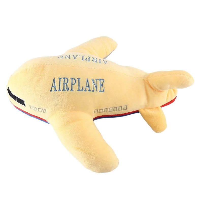 

New 40Cm Simulation Airplane Plush Toy Kids Sleeping Cushion Soft Airplane Stuffed Pillow Doll Yellow