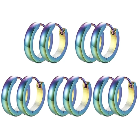 Серьги-кольца CHIEGEEY черные из нержавеющей стали