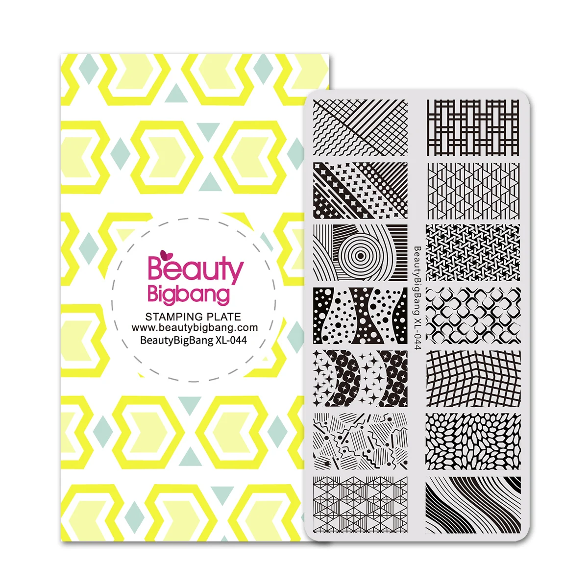 

BEAUTYBIGBANG 6*12cm Geometry Rectangle Stamping Template Geometric Pattern Manicure Nail Art Stamp Image Plate