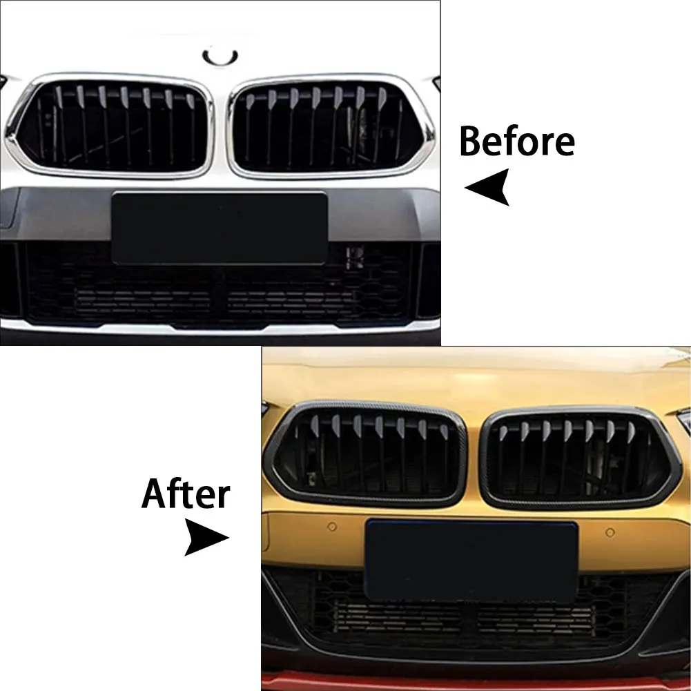 Глянцевый черный Автомобильный передний бампер решетка радиатора рама обшивка