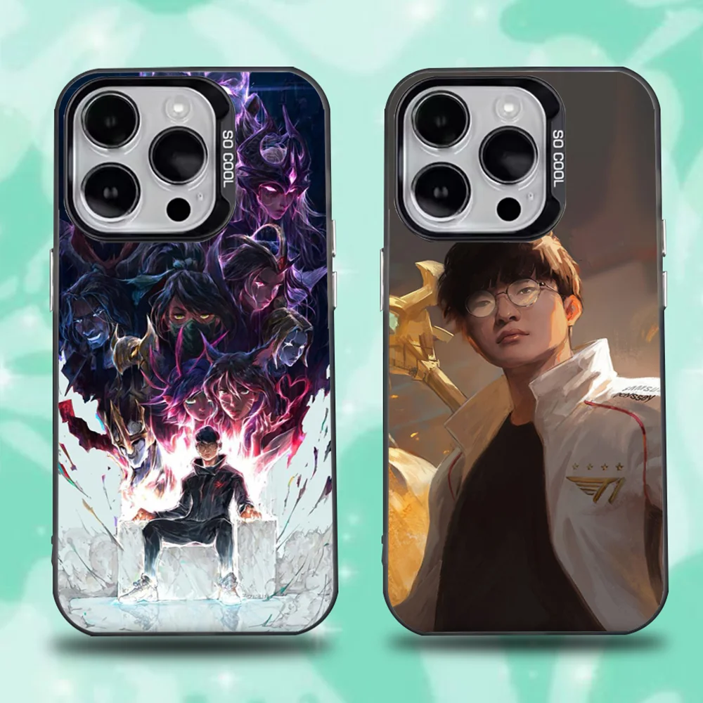 Фото Чехол для телефона Faker T1 L-Lols для iPhone 16,15,14,13,12,11, Pro, Max, Plus, Mini, XS, SE, черный матовый жесткий бампер с защитой от падения №1