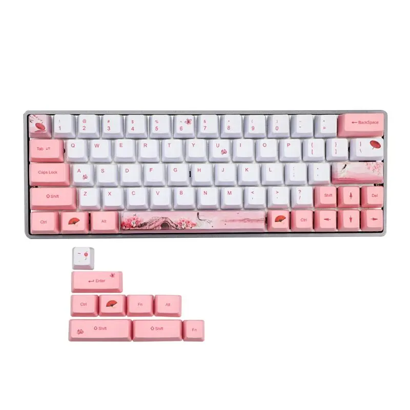 Cute Girl  Mechanical Keyboard Keycaps 73PCS OEM Profile Dye Sub for KEY Cover for Cherry MX GK61 64 84 96