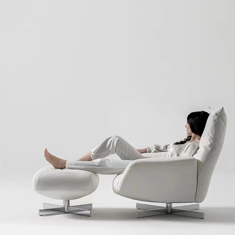 Роскошный вращающийся стул для балкона кожаный дизайнерский Американский