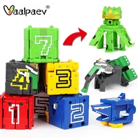 3 in 1 animal squanre cube transfor robot force series buliding blocks educational toys for children gift boy octopus eagle lion