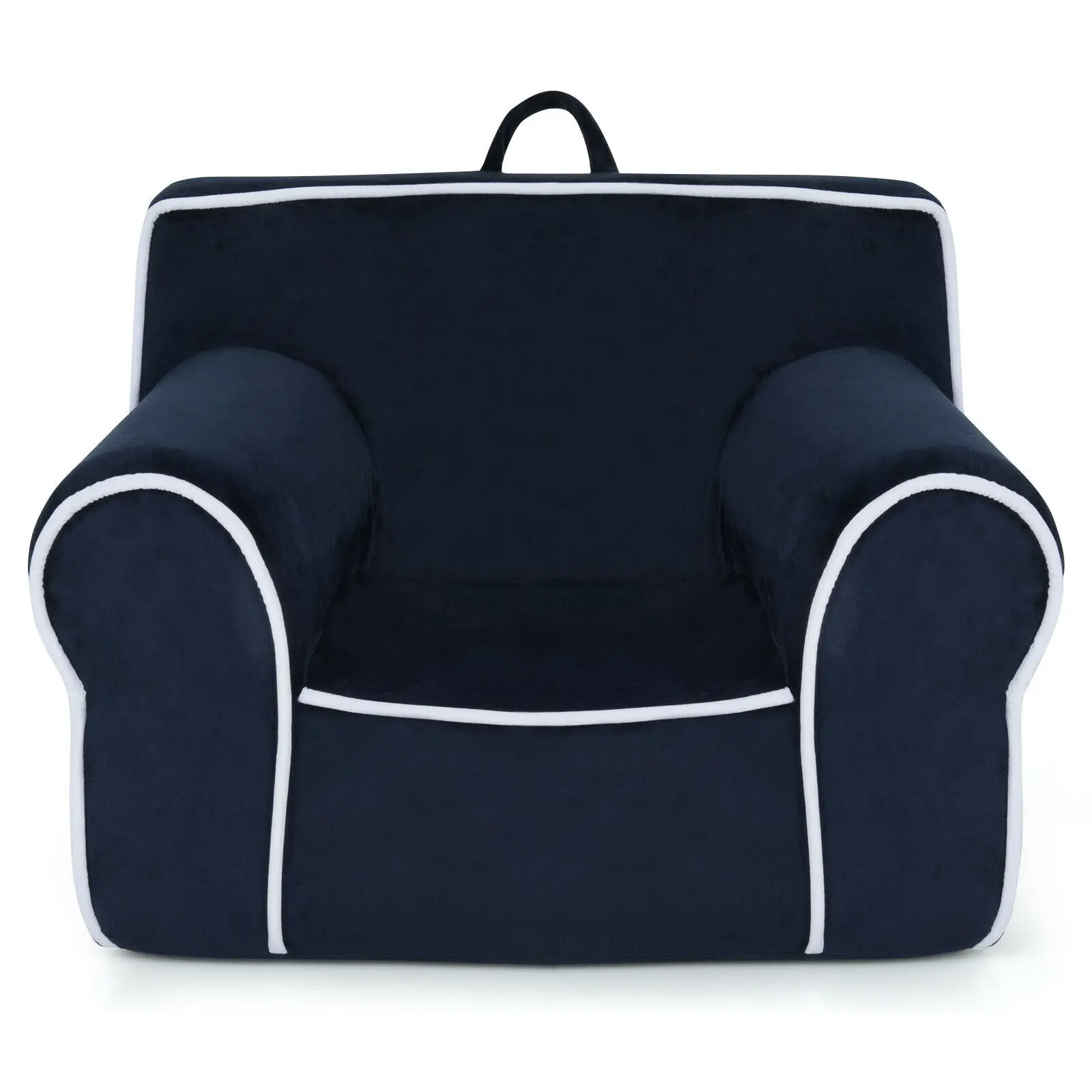 Kids Sofa Toddler Foam Filled Armchair w/ Velvet Fabric Baby Gift Navy Blue  HV10047NY