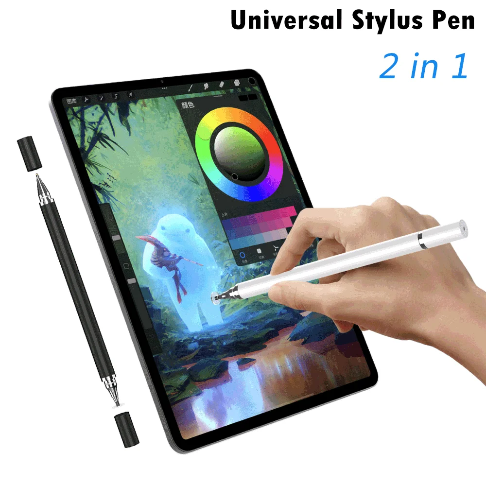 

2 In 1 Universal Stylus Pen for Android Smartphone IOS iPhone iPad Tablet Drawing Pens Capacitive Pencil Mobile Screen Touch Pen