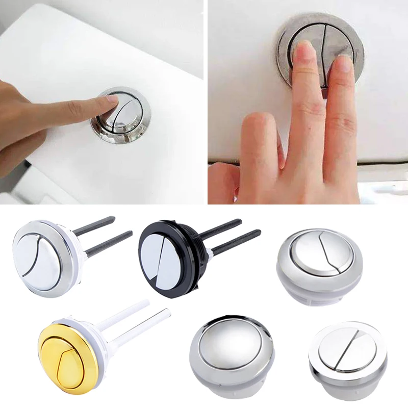 

New Dual Flush Buttons Round Shape Bathroom Accessories Tank Button Flush Toilet Toilet Push Single And Double Button Universal