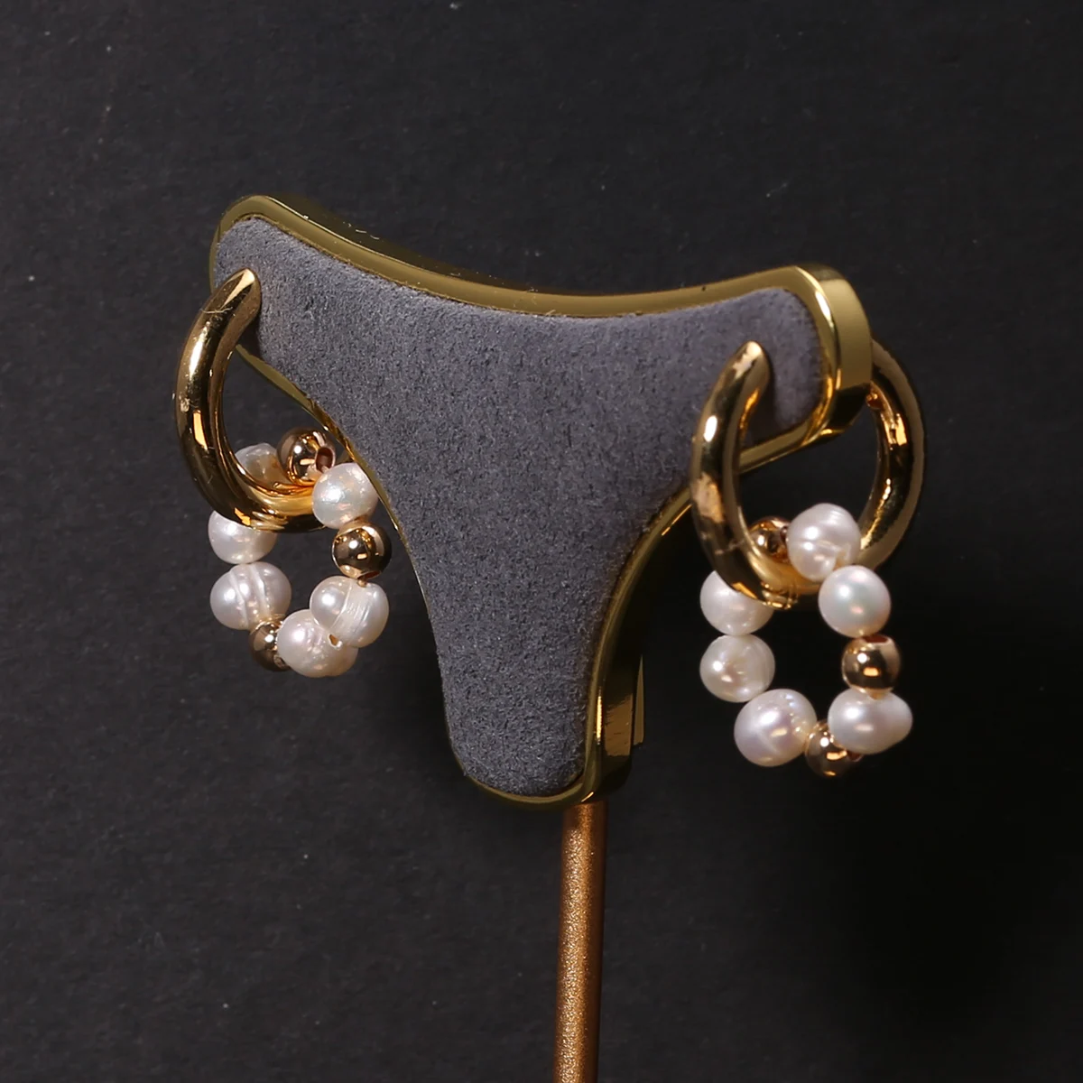 

Natural Freshwater Pearl Earrings Pearl Round Earring for Jewelry Making DIY Women Jewelry Party Banquet Gift