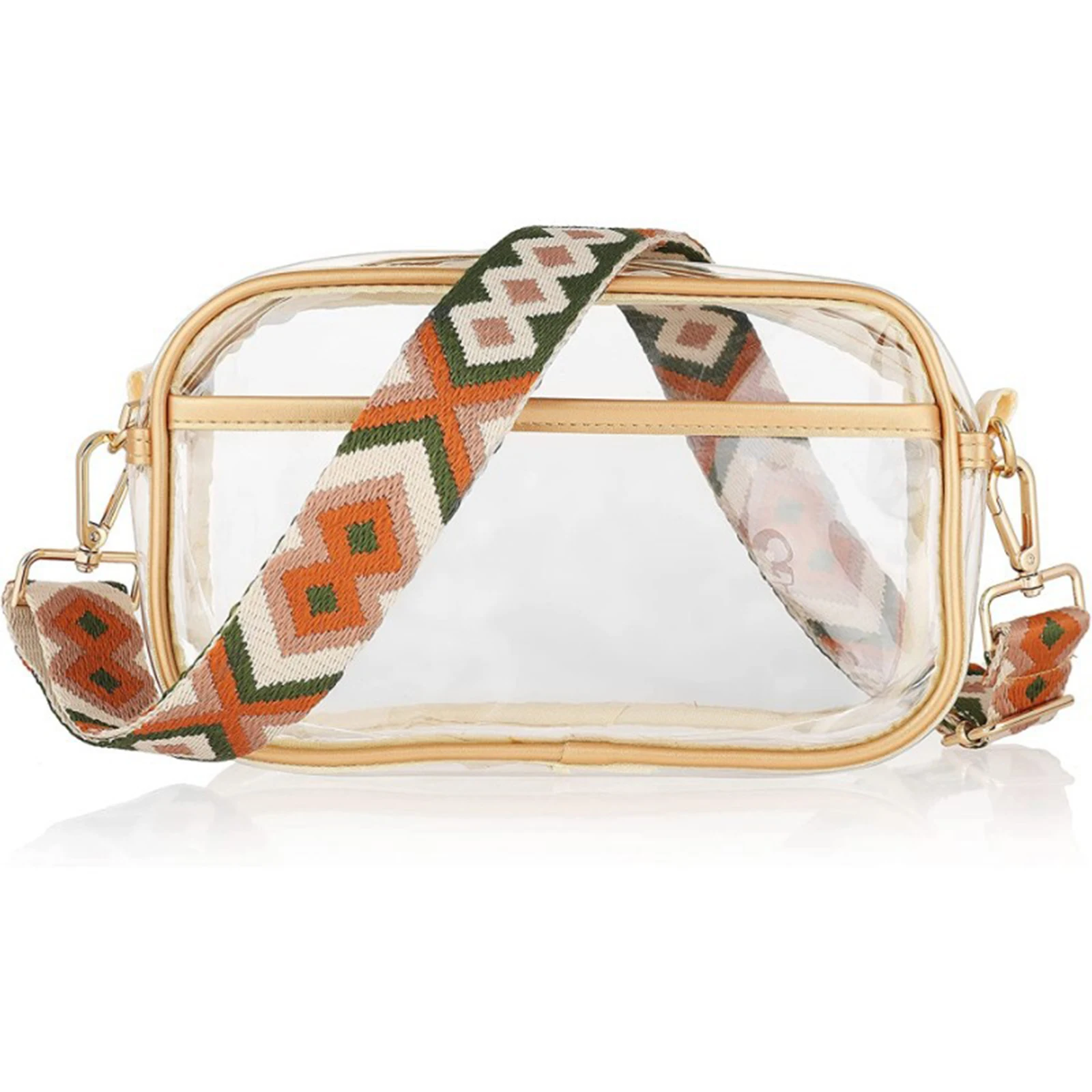 

Women Crossbody Bag Transparent PVC Shoulder Bag Handbag with Tassel for Beach Travel Sports Event Purses