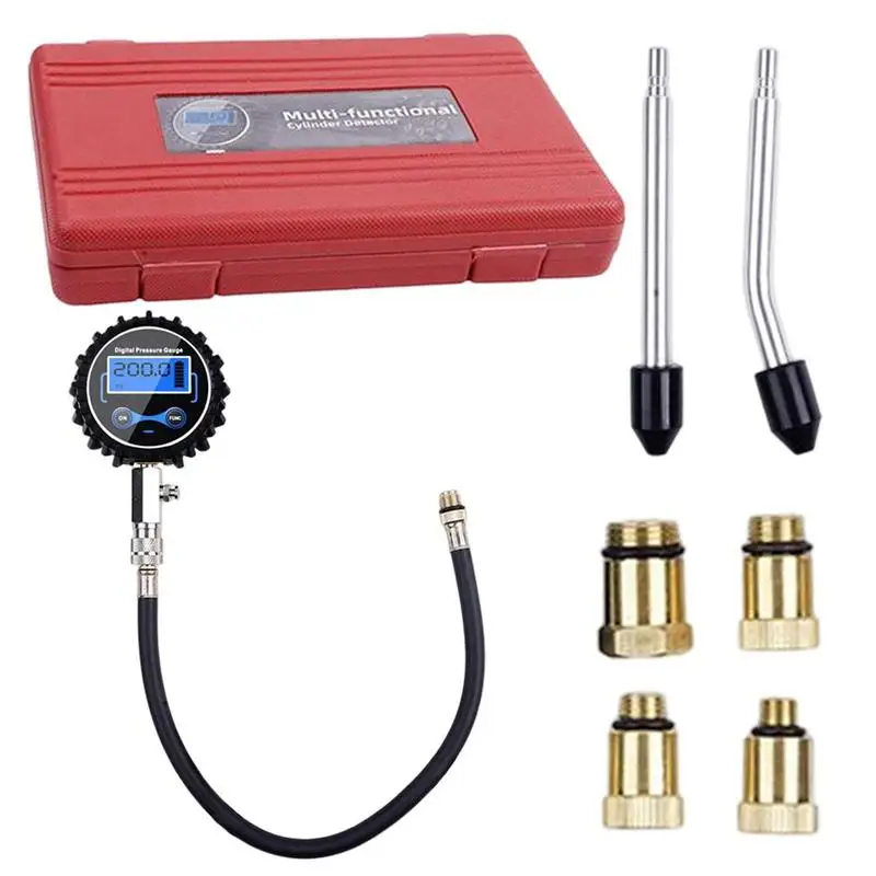 

Compression Tester Automotive | Digital Cylinder Compression Gauge 0-200PSI | Car Engine Cylinder Compression Test Tool Kit with